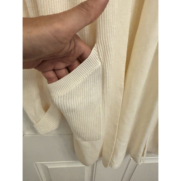 Lululemon Still At Ease Wrap M Ivory Cashmere Blend duster open Cardigan Sweater - Picture 3 of 9